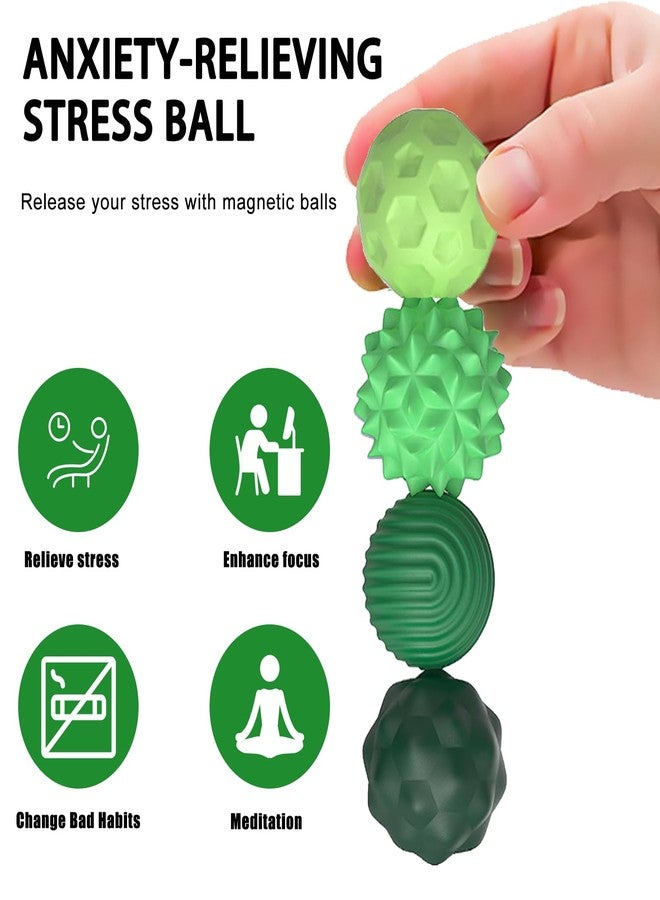 Kizcmvre Silicone Fidget Balls - 8Pcs Sensory Silicone Balls Desk Toy for Stress Relief and ADHD Anxiety,Silent with Textured Surface for Teens and Adults. (Green) - Image 4